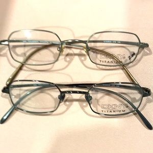 DKNY Titanium ladies glasses. Never owned. 2 for the one price.